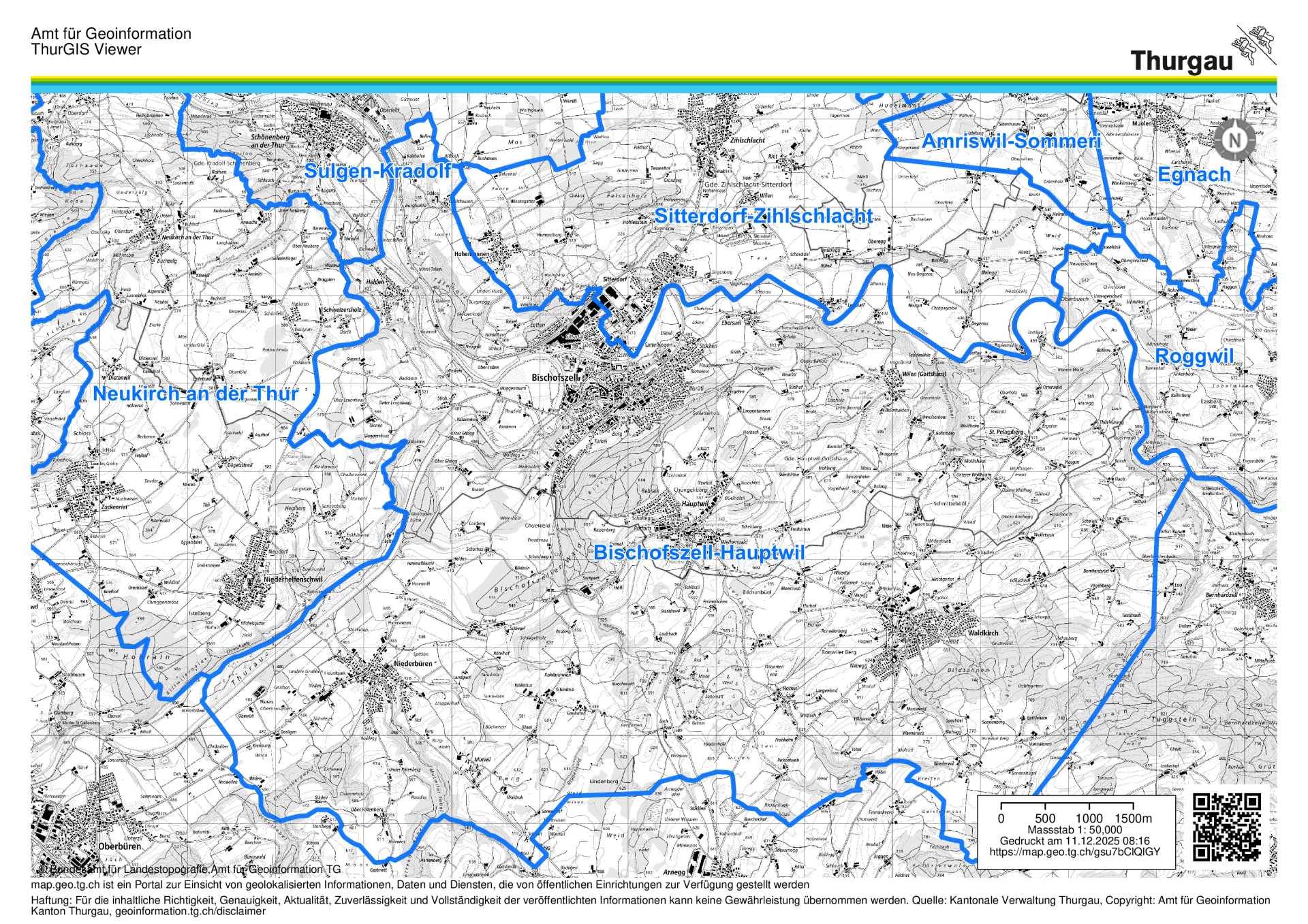 Gemeindegebiet Evangelische Kirchgemeinde Bischofszell-Hauptwil